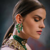 Adeline Earrings: Gold-Plated Glam with Zircon, Kundan & Pearls