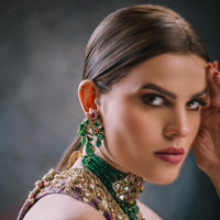 Adeline Earrings: Gold-Plated Glam with Zircon, Kundan & Pearls