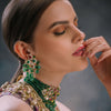 Adeline Earrings: Gold-Plated Glam with Zircon, Kundan & Pearls