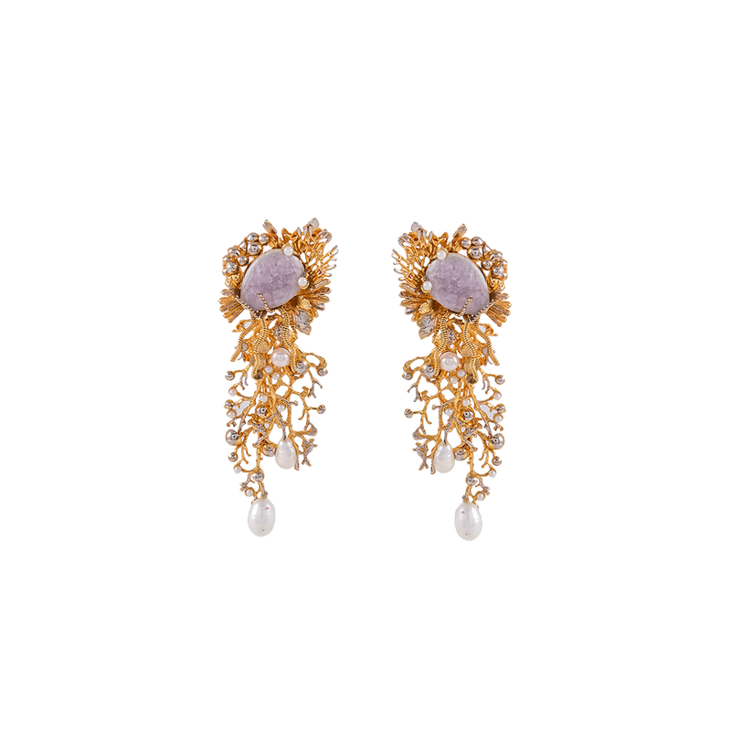 Swirling Seas of Gold Earrings